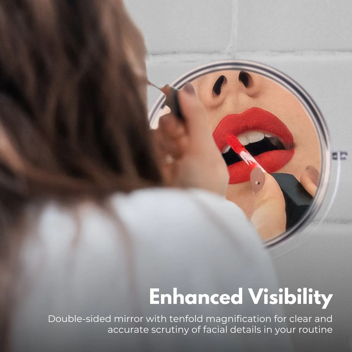 10x Magnifying LED Double-Sided Makeup Mirror, 8" Silver - GOMINIMO