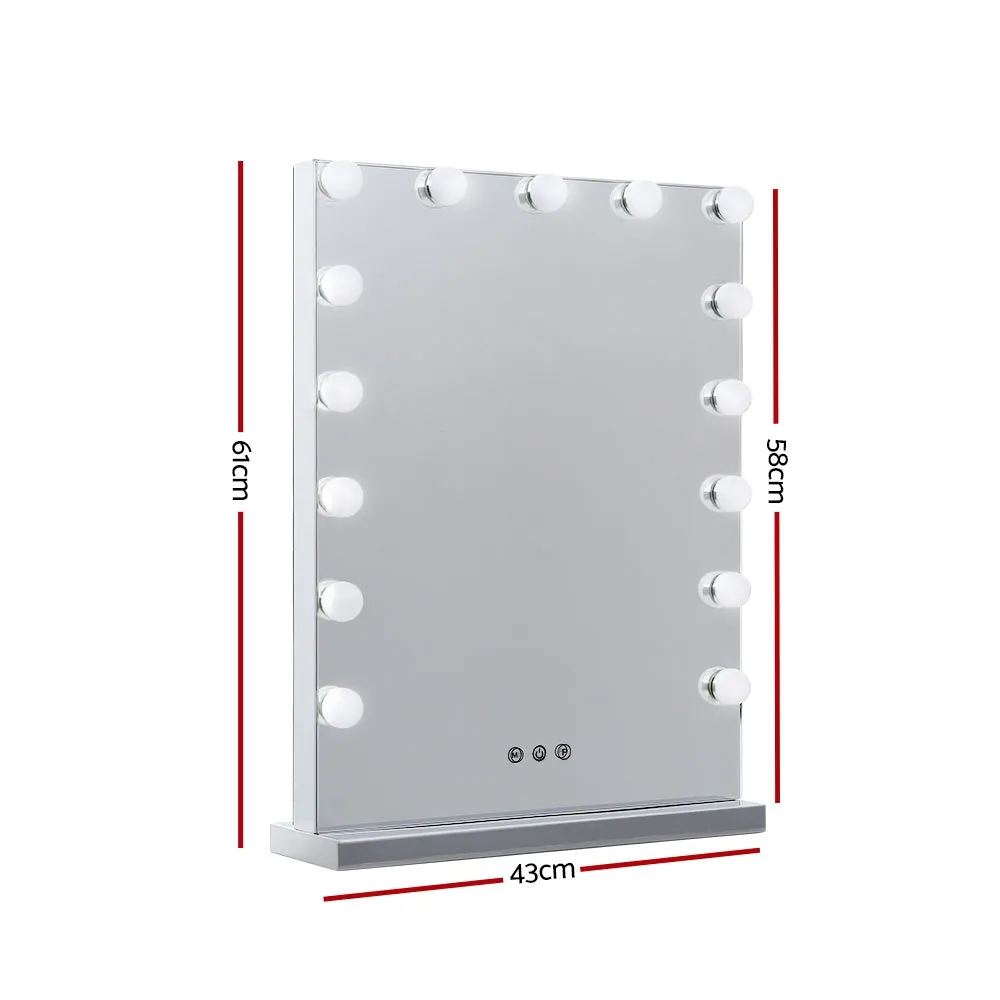 15 LED Hollywood Makeup Mirror 43x61cm, Touch Controls - Embellir