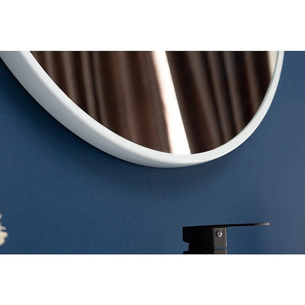 70cm Round White Wall Mirror with MDF Frame - Della Francesca