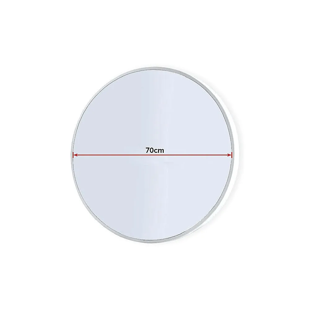 70cm Round White Wall Mirror with MDF Frame - Della Francesca