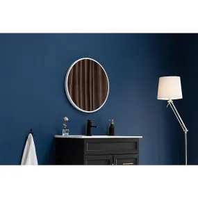 70cm Round White Wall Mirror with MDF Frame - Della Francesca