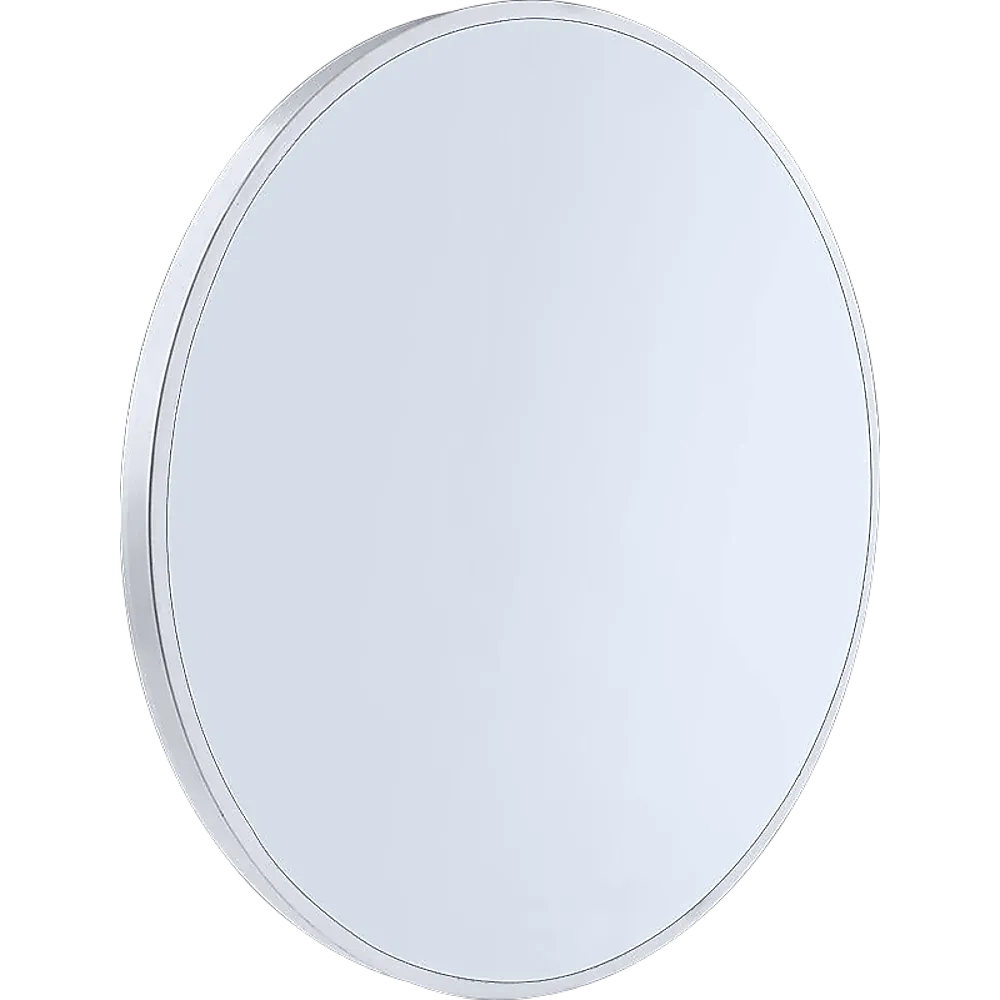 70cm Round White Wall Mirror with MDF Frame - Della Francesca