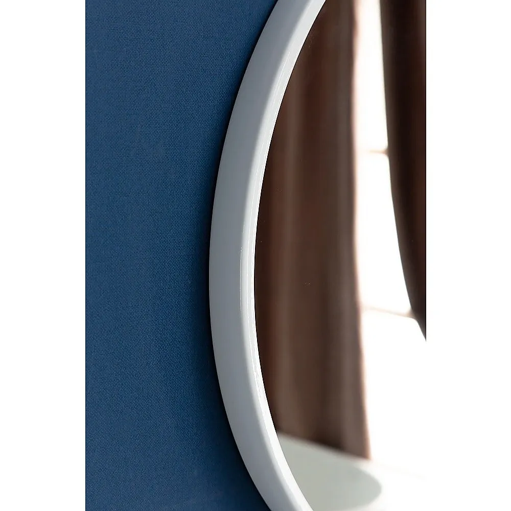 70cm Round White Wall Mirror with MDF Frame - Della Francesca