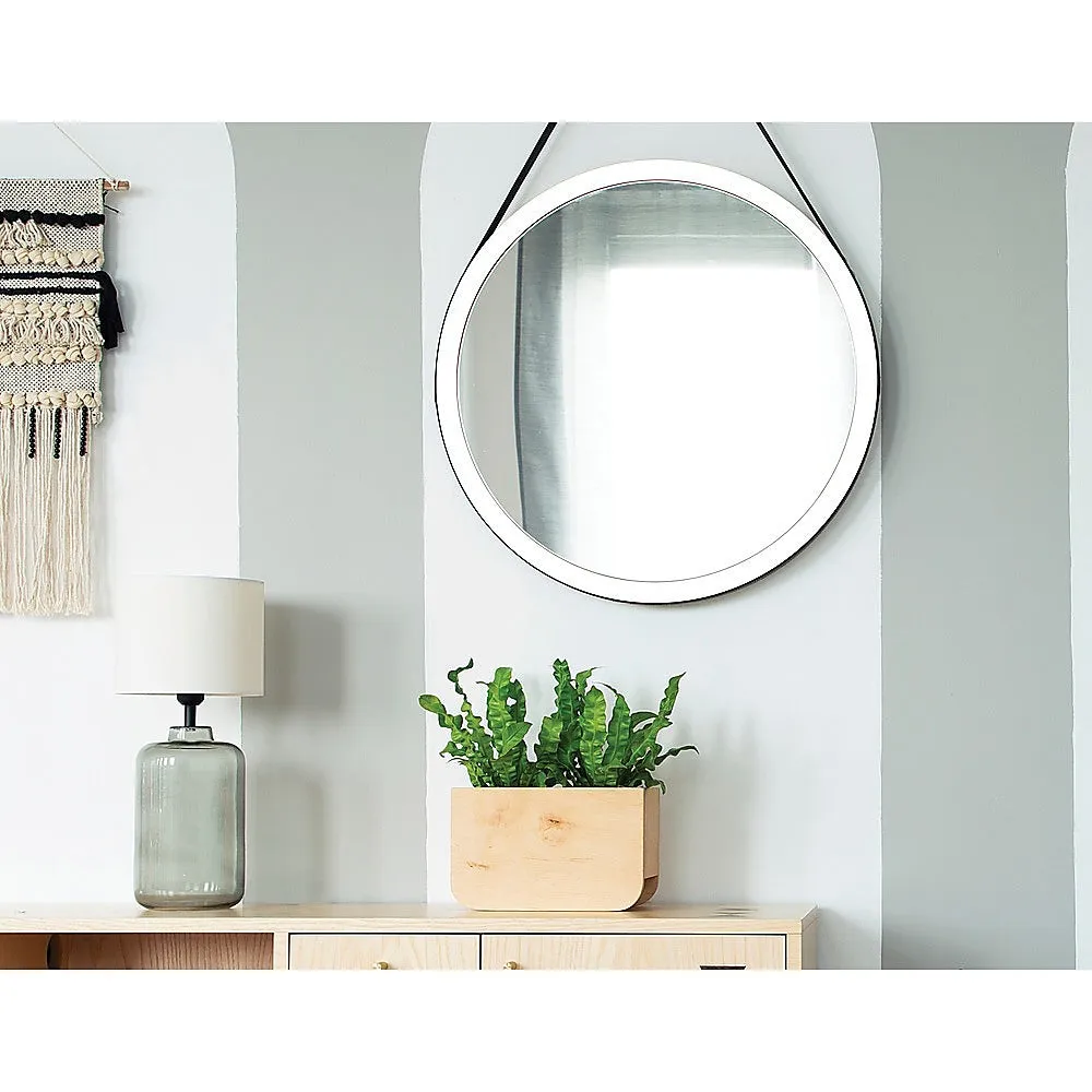70cm Round White Wall Mirror with MDF Frame - Della Francesca