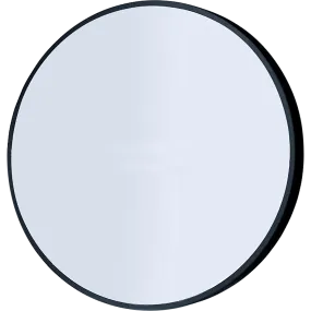 90cm Round Black Frame Wall Mirror, 4-Layer Silver Plating