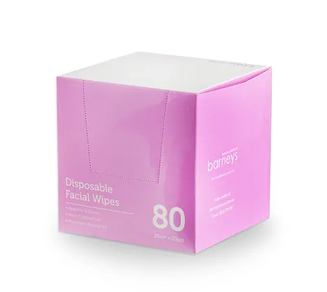 Barneys Disposable Facial Wipes  Box of 80