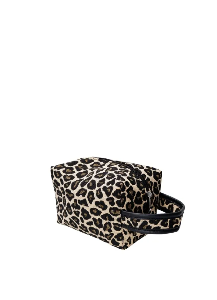 Black Colour BCNYLA Makeup Bag - Leopard