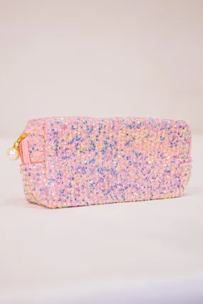 Blush Multicolor Sequin Makeup Bag