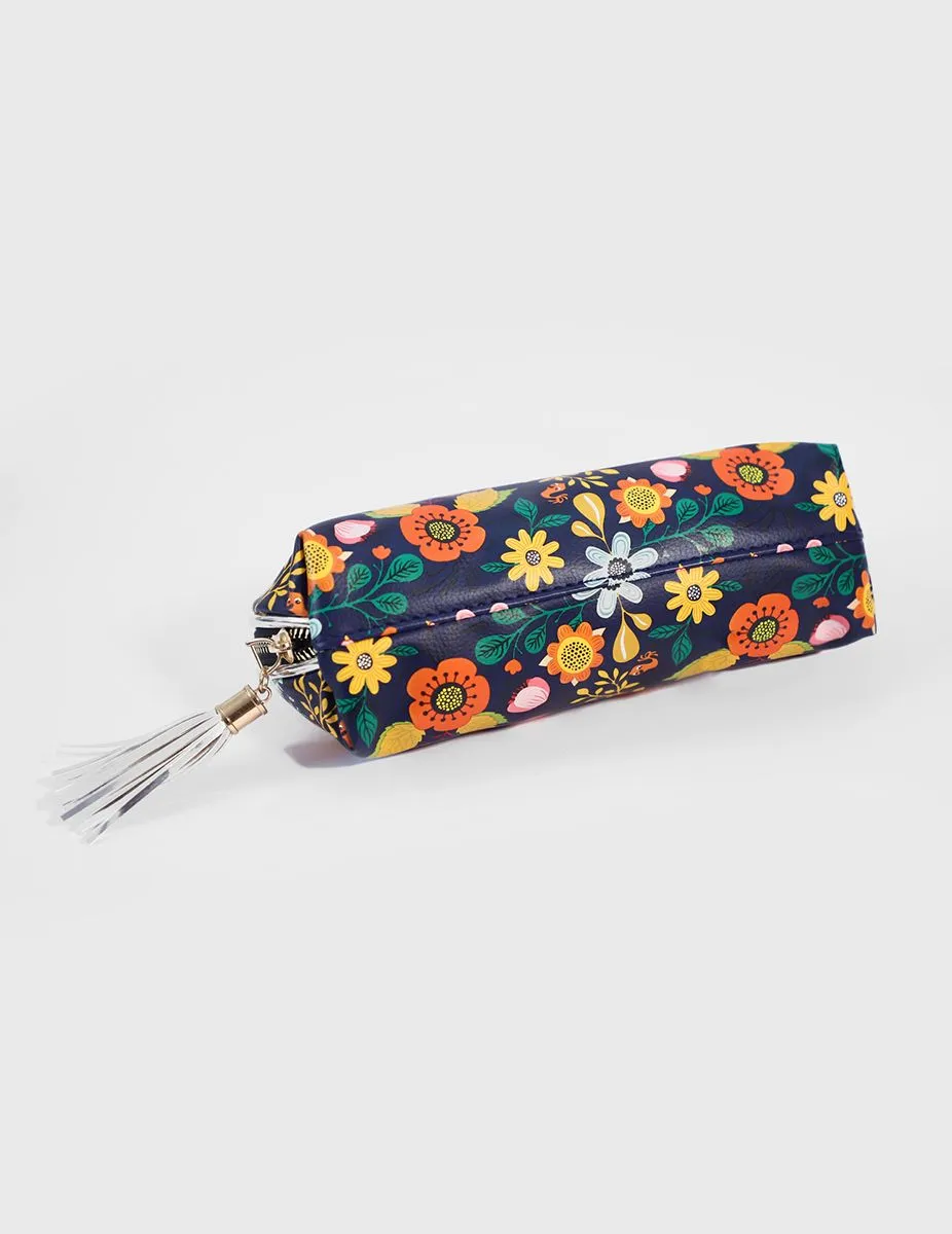 Boho Garden Silver Multi-Purpose Makeup Pouch | Modern Myth