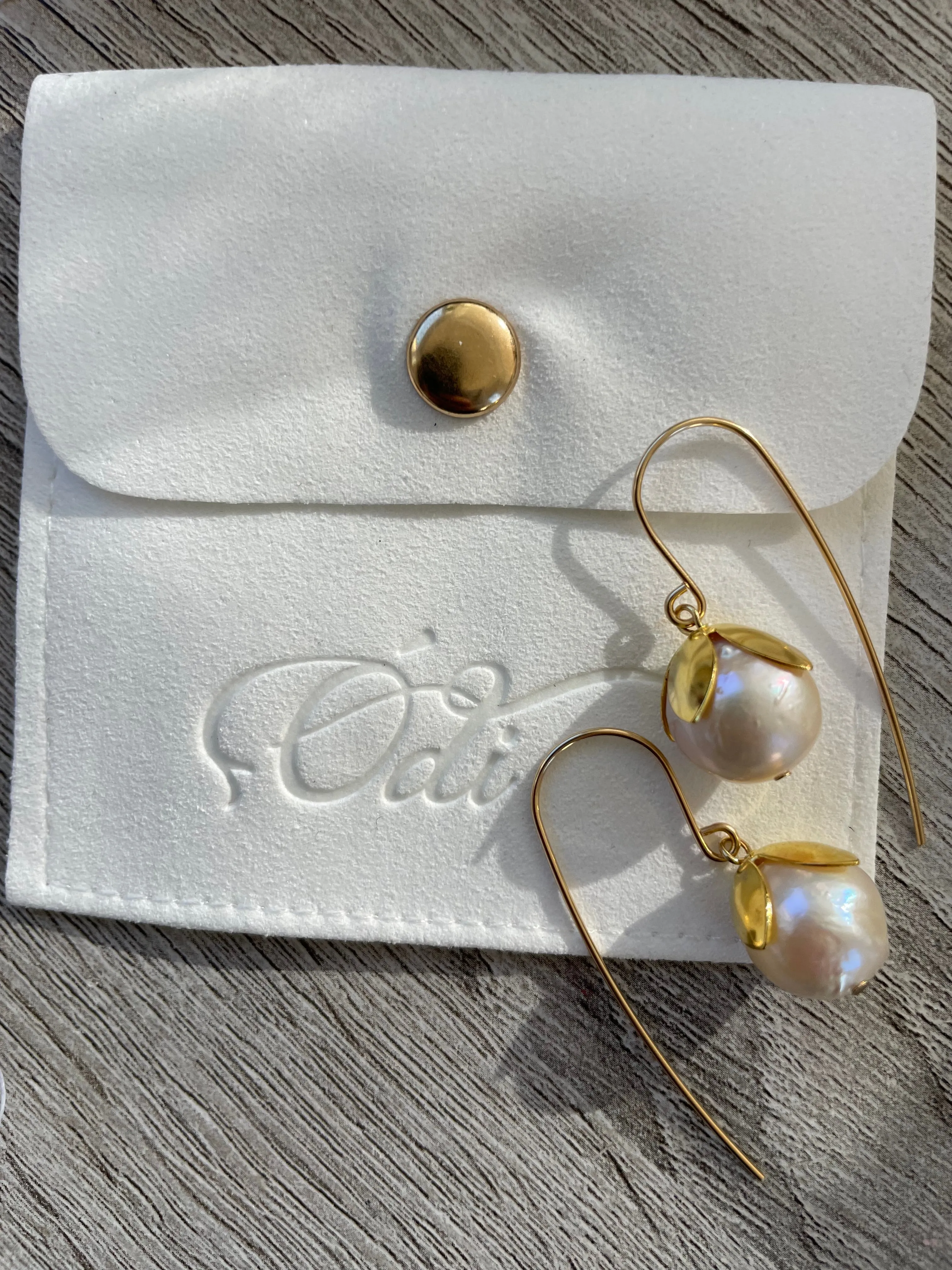 Botanical Pearls on large Ear Wires