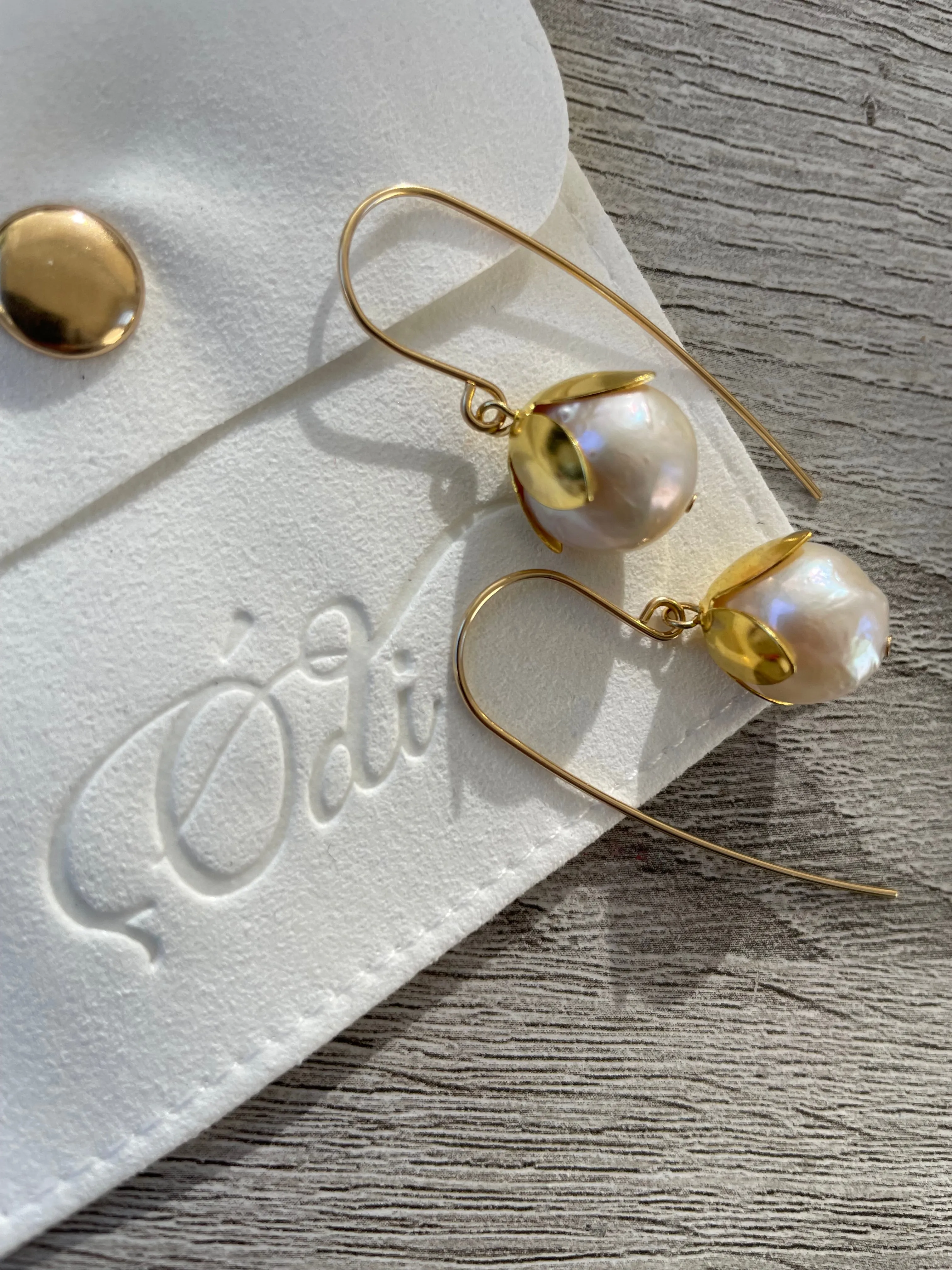 Botanical Pearls on large Ear Wires