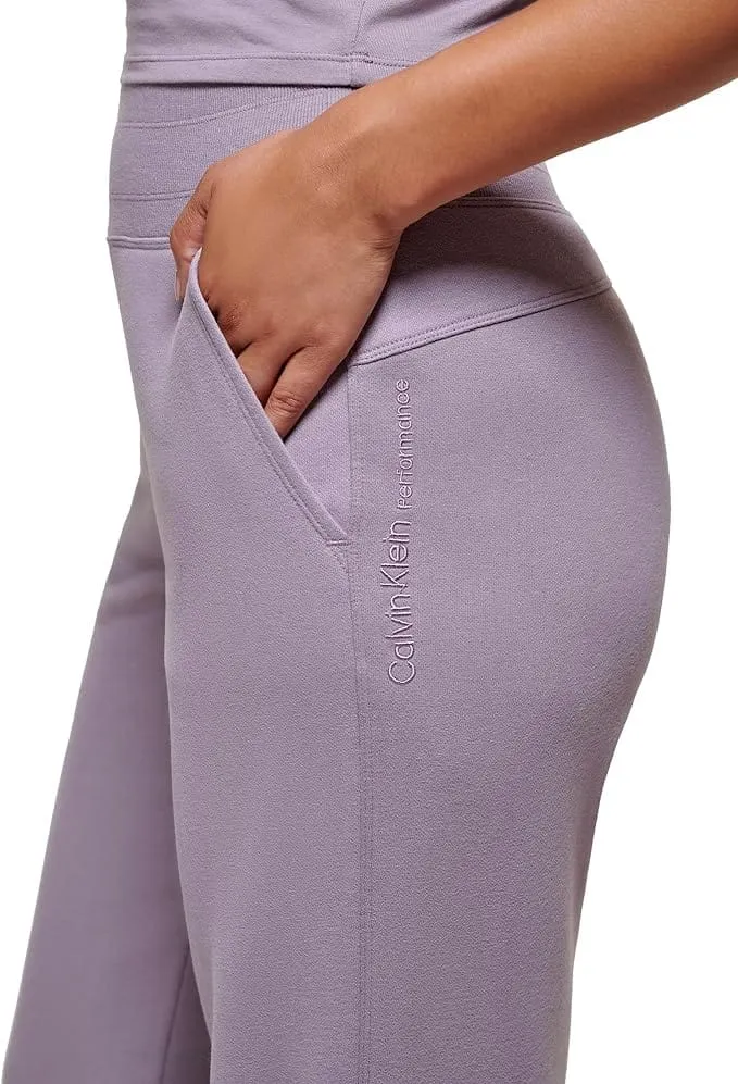 CALVIN KLEIN - Wide Leg Fleece High Waist Pant