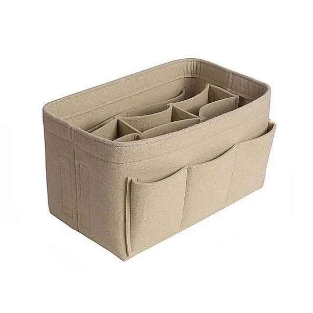 Cosmetic Bags Felt Cloth Handbag Organizer Insert Bag Travel Inner Purse Portable Make up Organizer Fits Speedy Neverfull
