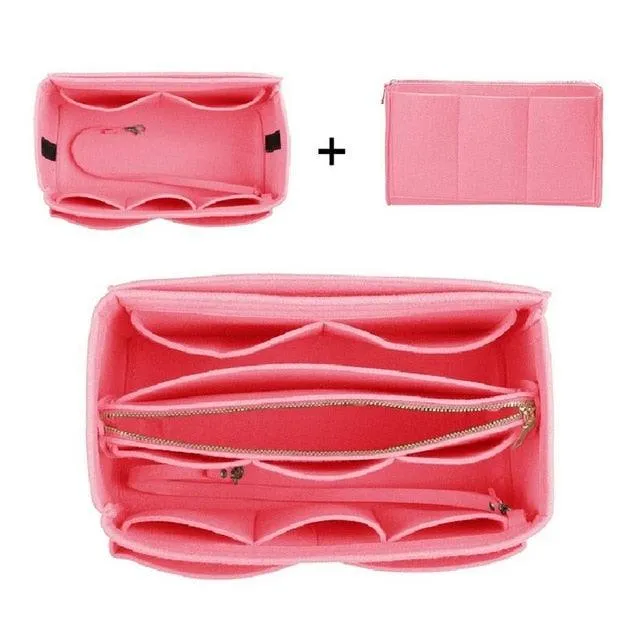 Cosmetic Bags Felt Cloth Handbag Organizer Insert Bag Travel Inner Purse Portable Make up Organizer Fits Speedy Neverfull