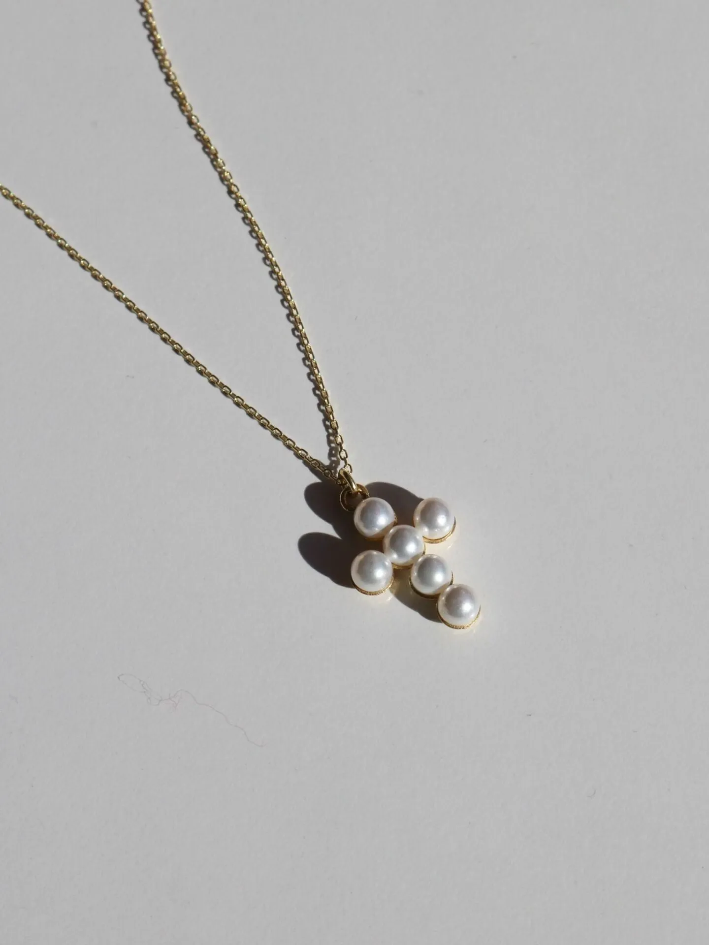 Cross with Pearls Necklace, 925 Sterling Silver
