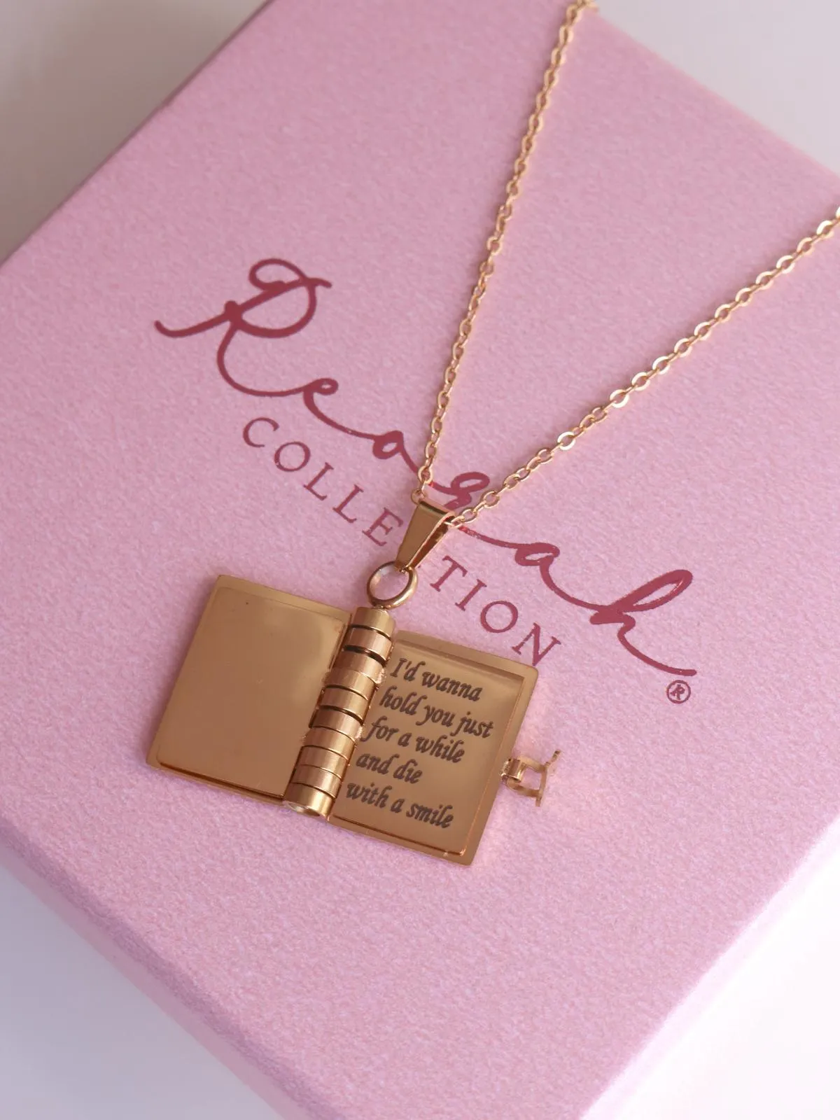 Die With a Smile Book Steel Necklace