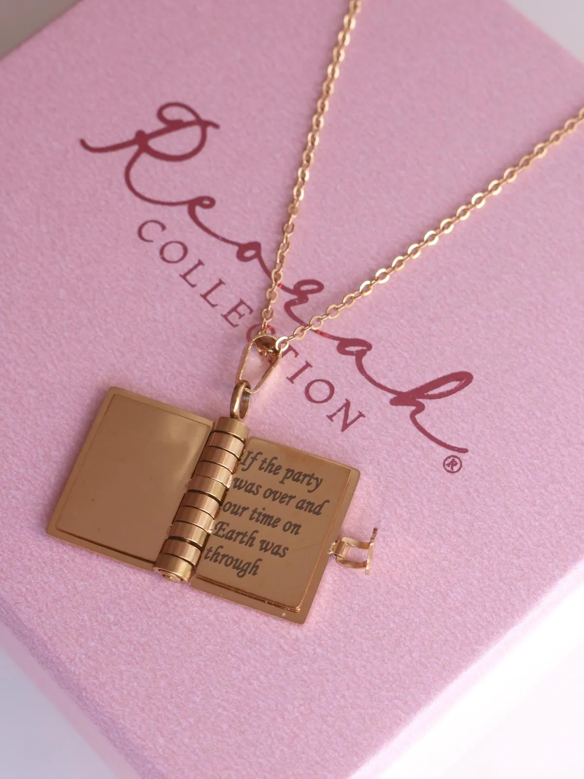 Die With a Smile Book Steel Necklace