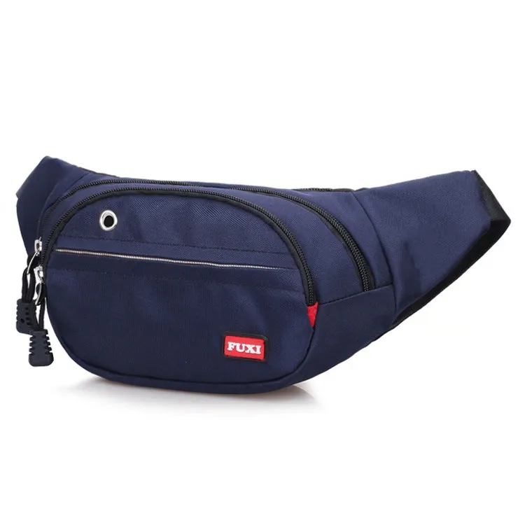 FUXI Pockets Casual Travel Cashier Messenger Chest Bag(Y002 Blue)