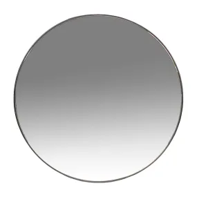 Hind Decor Round Shape Wall Mirror, 51 cm Diameter, Black Metal Frame