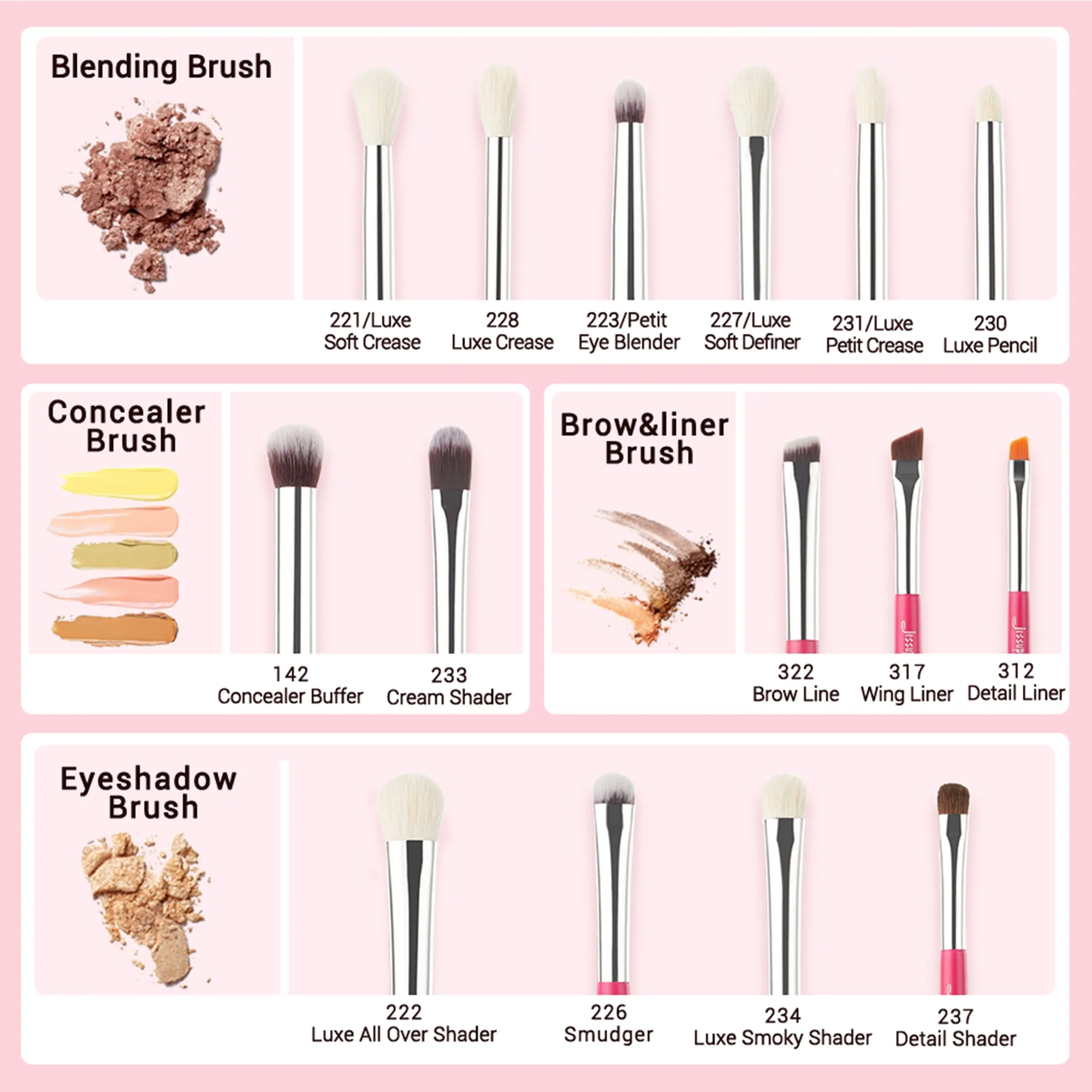 Individual Eye Brushes 15Pcs T197
