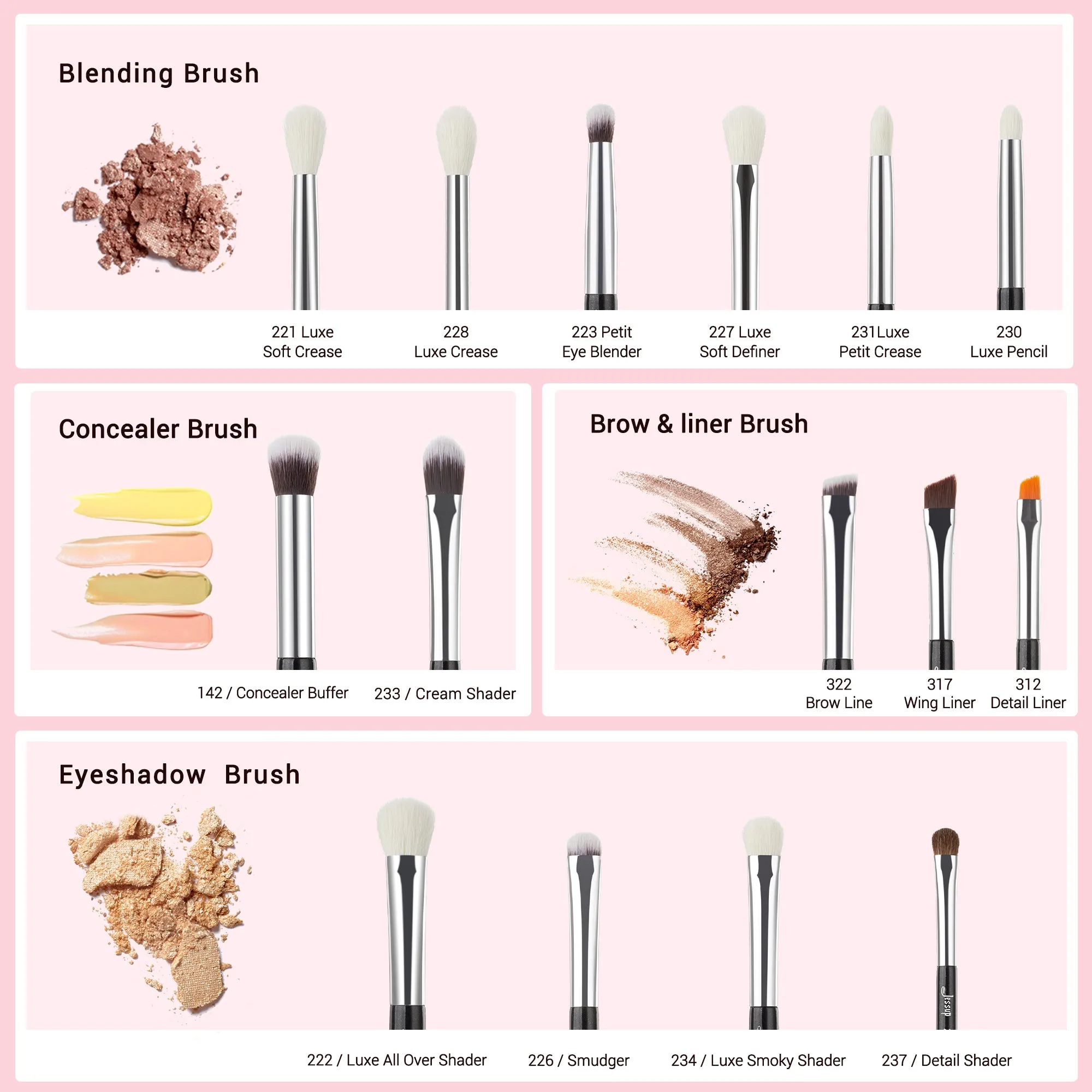 Individual Eyeshadow Brushes 15Pcs T177