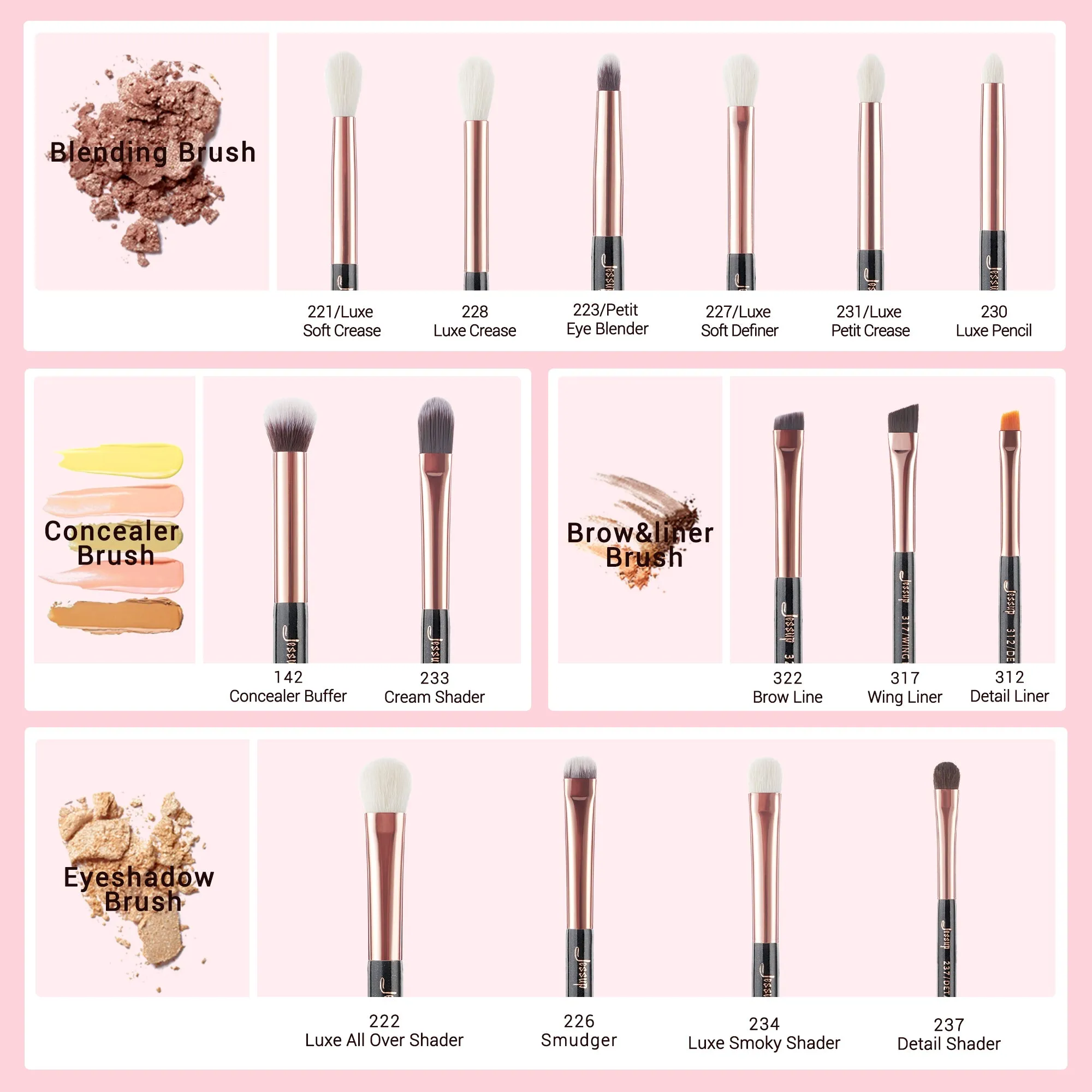 Individual Eyeshadow Burshes 15Pcs T157