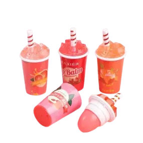 KAXIER 1Pcs Crush Cup Lip Balm Natural & Moisturizing Ice Cream Lip Balm