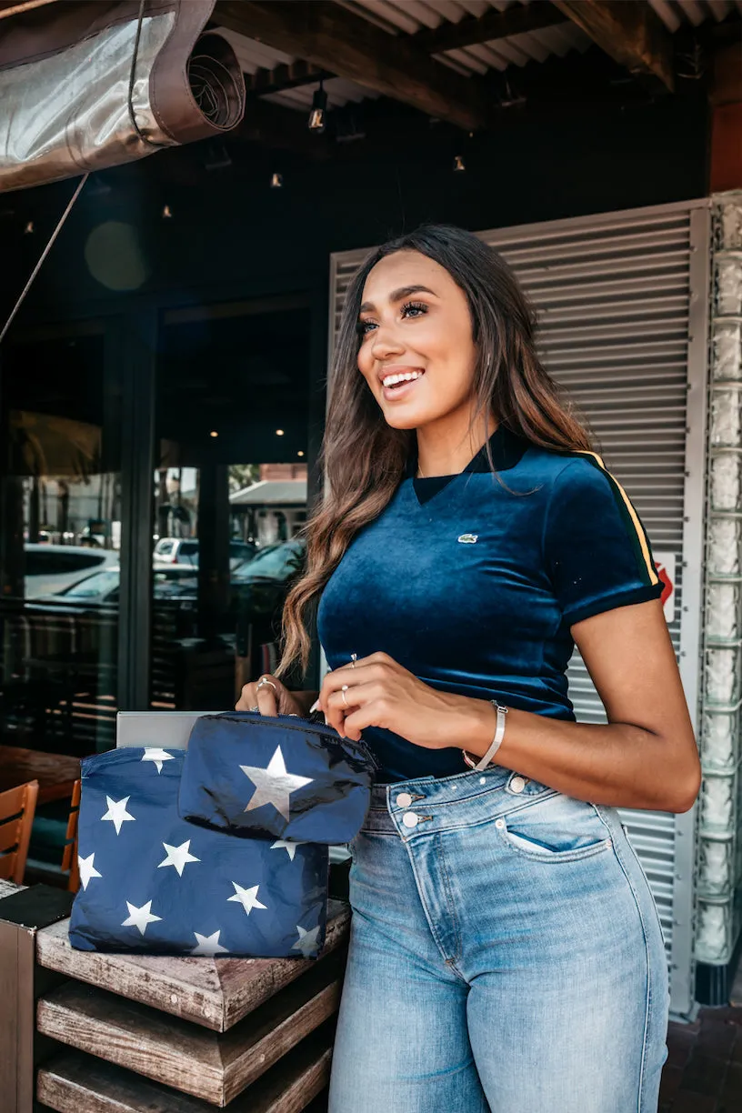 Mini Zipper Pack in Navy with Silver Star
