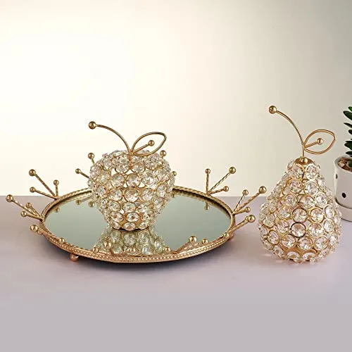 Pinakine® Mirror Tray Home Decorative Mirror for Perfume Organizer Tray Round