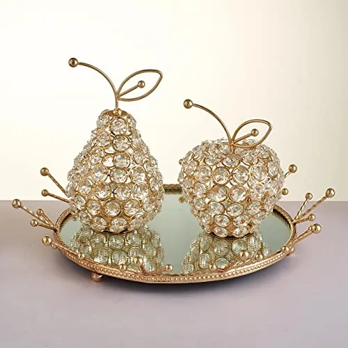 Pinakine® Mirror Tray Home Decorative Mirror for Perfume Organizer Tray Round