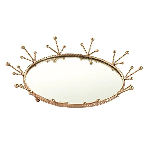 Pinakine® Mirror Tray Home Decorative Mirror for Perfume Organizer Tray Round