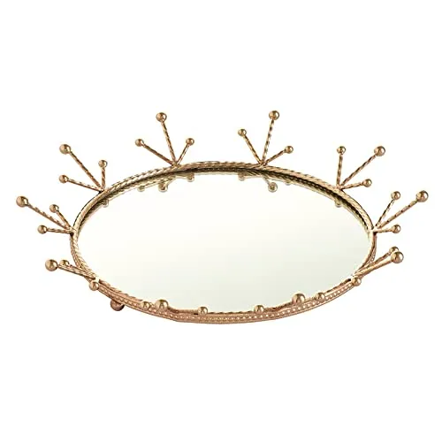 Pinakine® Mirror Tray Home Decorative Mirror for Perfume Organizer Tray Round