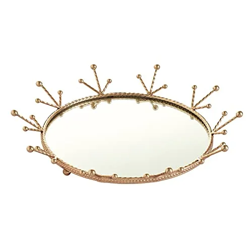 Pinakine® Mirror Tray Home Decorative Mirror for Perfume Organizer Tray Round