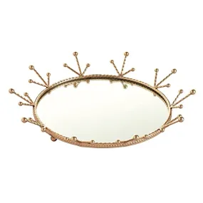 Pinakine® Mirror Tray Home Decorative Mirror for Perfume Organizer Tray Round