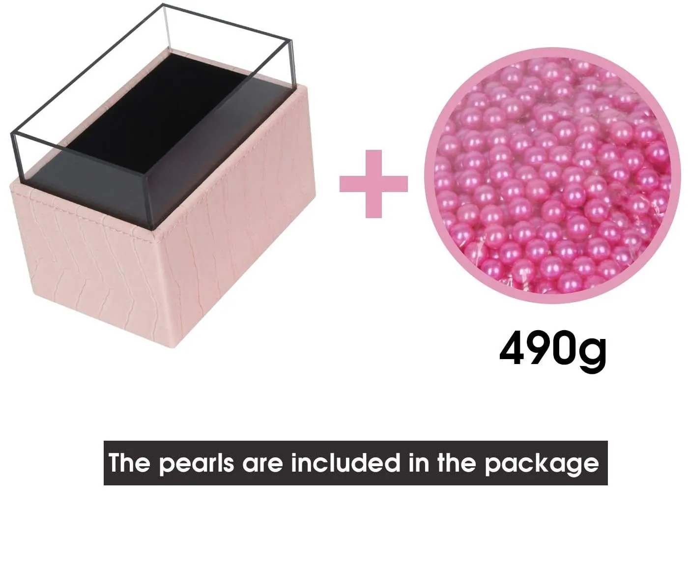 Premium Acrylic Leather Makeup Brush Storage with Pearls