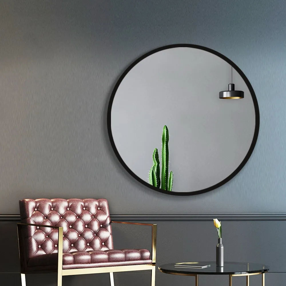 Premium Round Wall Mirror 60cm with MDF Frame Embellir
