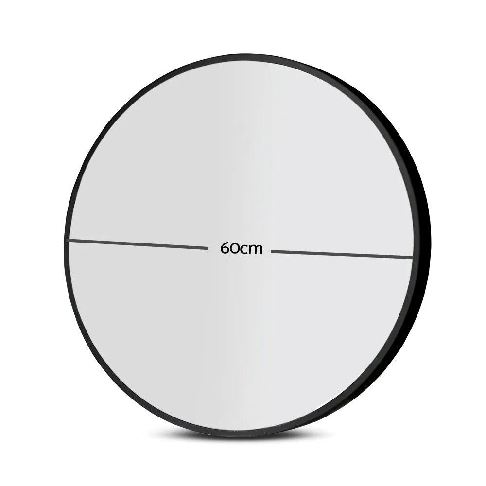 Premium Round Wall Mirror 60cm with MDF Frame Embellir