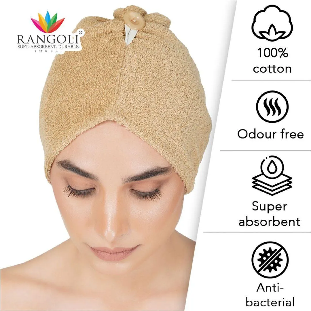 Rangoli Noble Cotton Hair Wrap Towel | Quick Dry, Absorbent Shower Cap