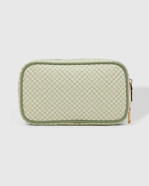 ROSIE CHEVRON MAKEUP CASE SEAFOAM