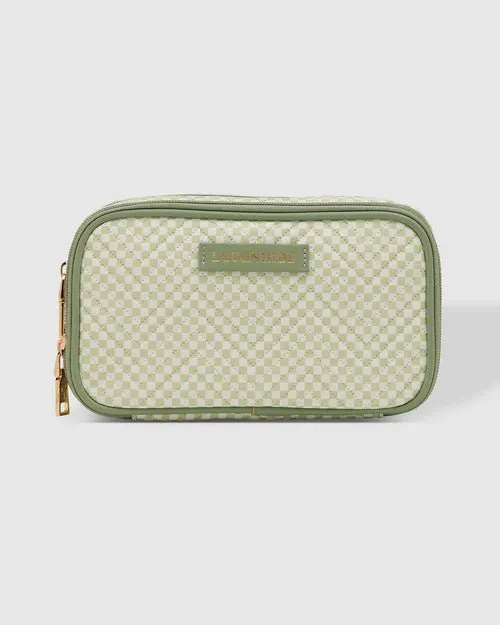 ROSIE CHEVRON MAKEUP CASE SEAFOAM
