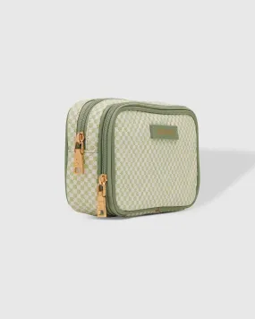ROSIE CHEVRON MAKEUP CASE SEAFOAM