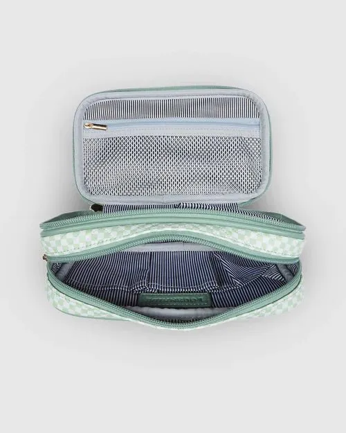 ROSIE CHEVRON MAKEUP CASE SEAFOAM