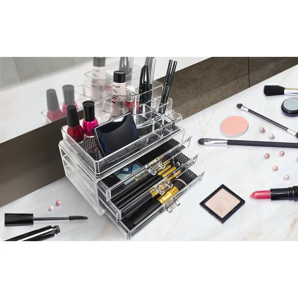 Round Top Makeup Organizer Set (3 Drawer)