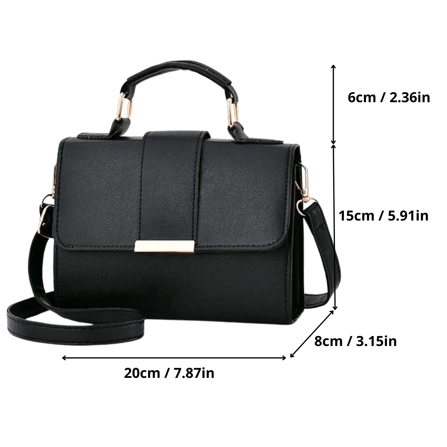 Sleek Minimalist Flap Crossbody/Shoulder Bag