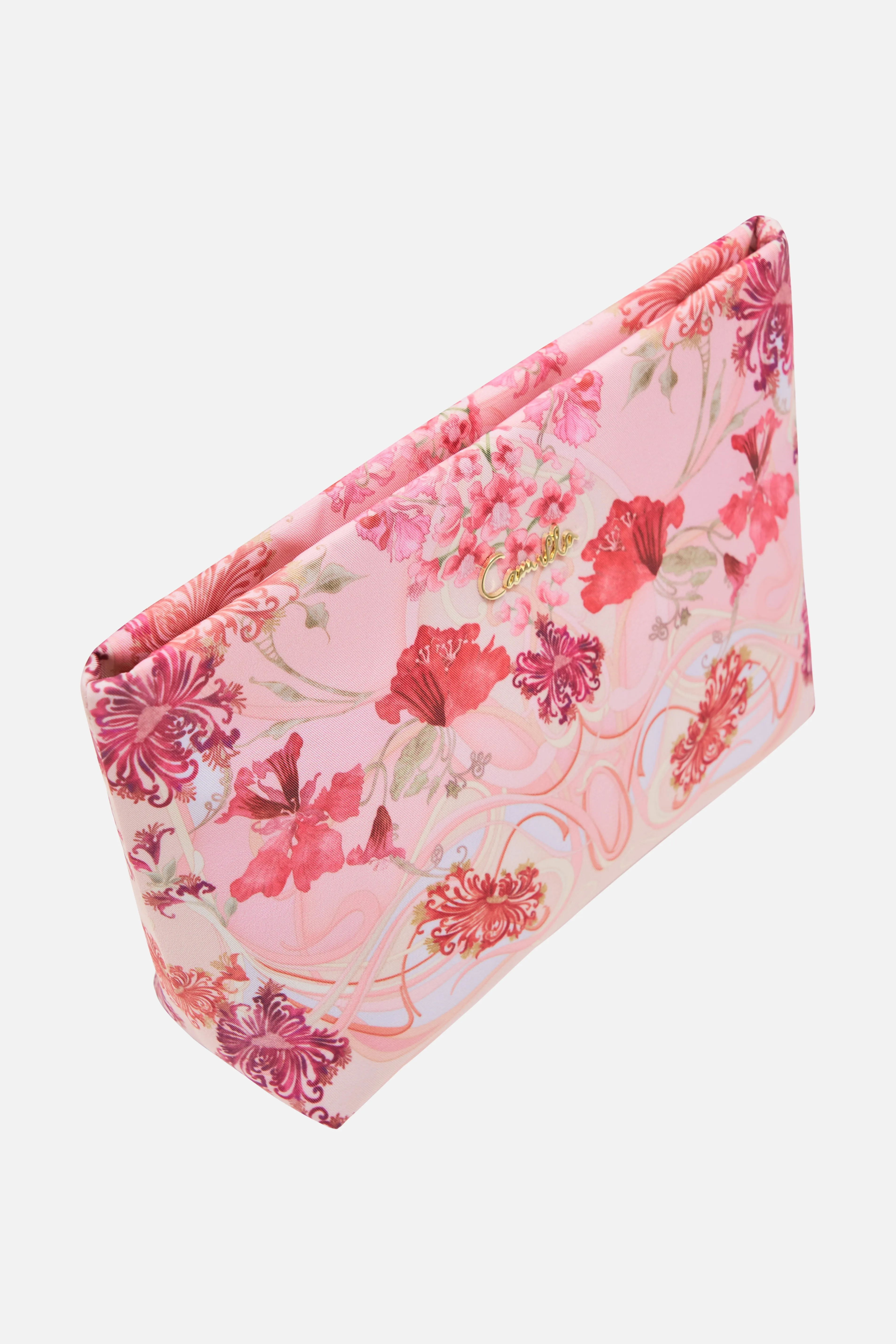 SMALL MAKEUP CLUTCH BLOSSOMS AND BRUSHSTROKES