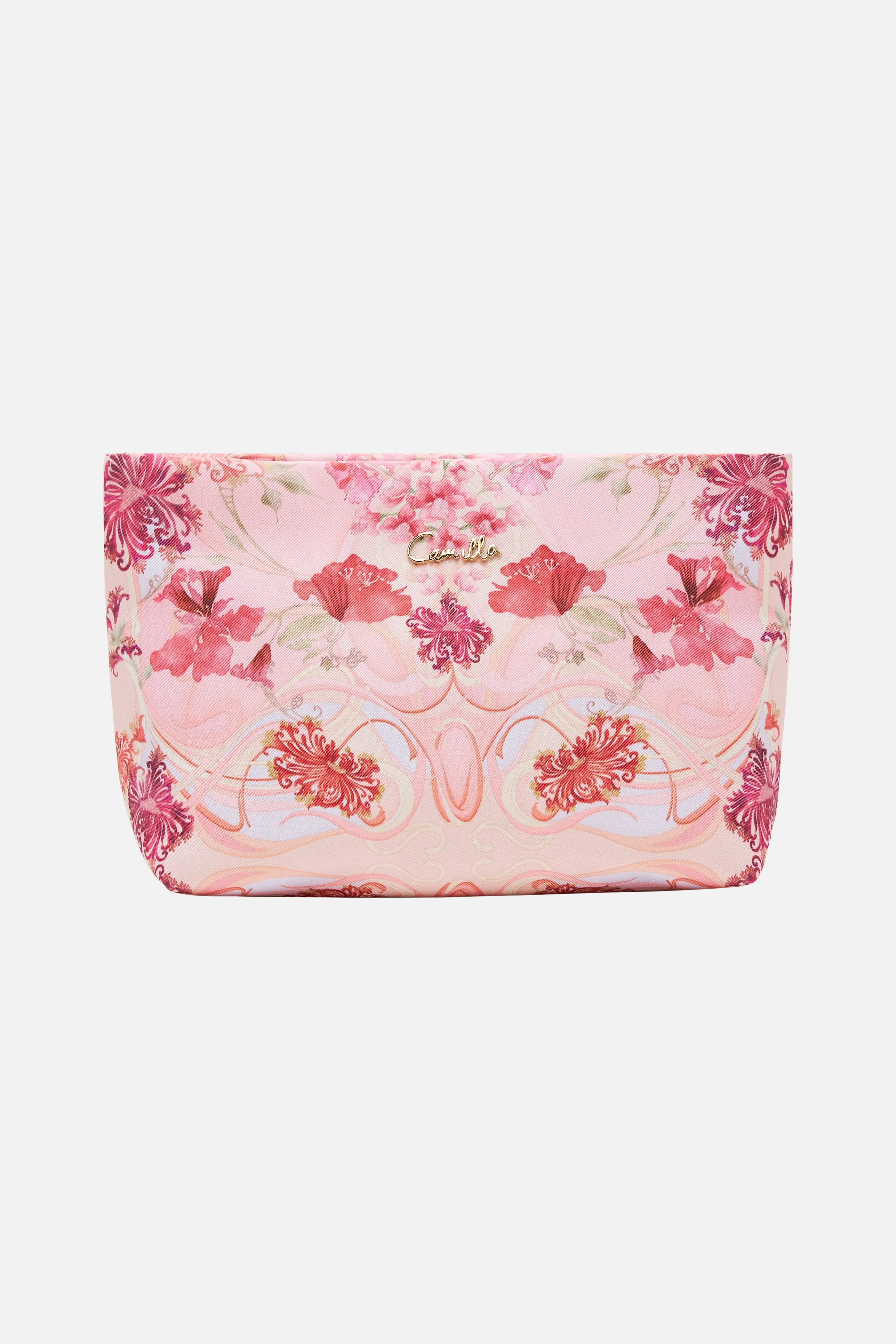 SMALL MAKEUP CLUTCH BLOSSOMS AND BRUSHSTROKES
