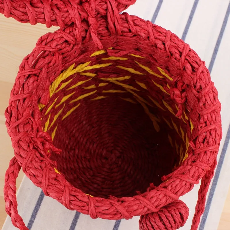 Strawberry Straw Crossbody Bag