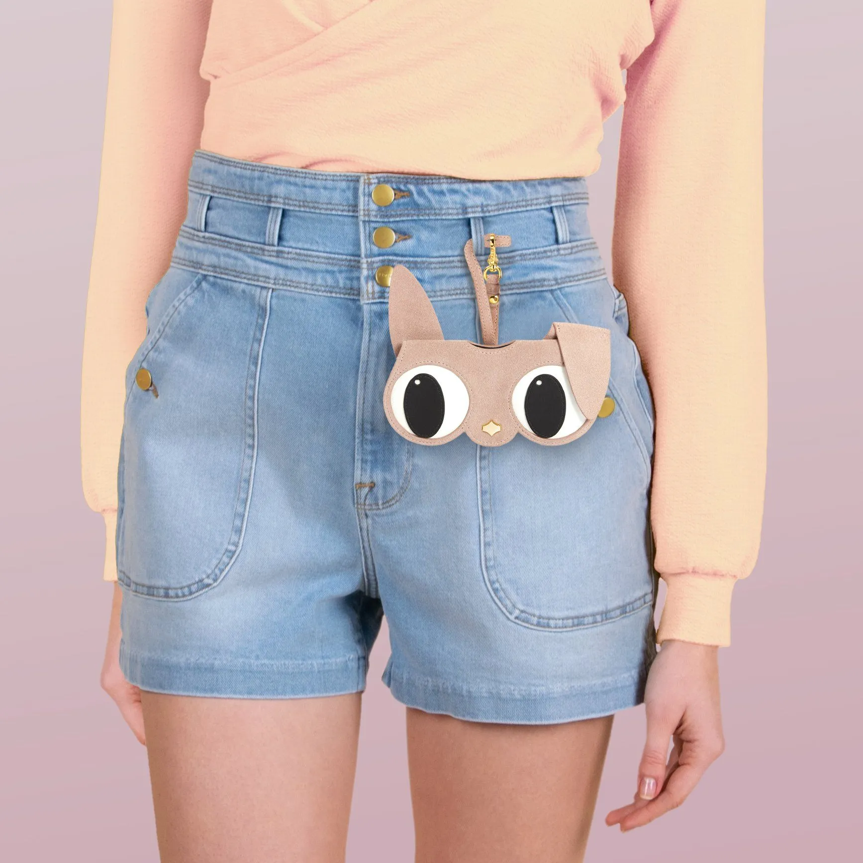 Sunglasses Case | Bunny | Suede Leather 24K Gold Plated