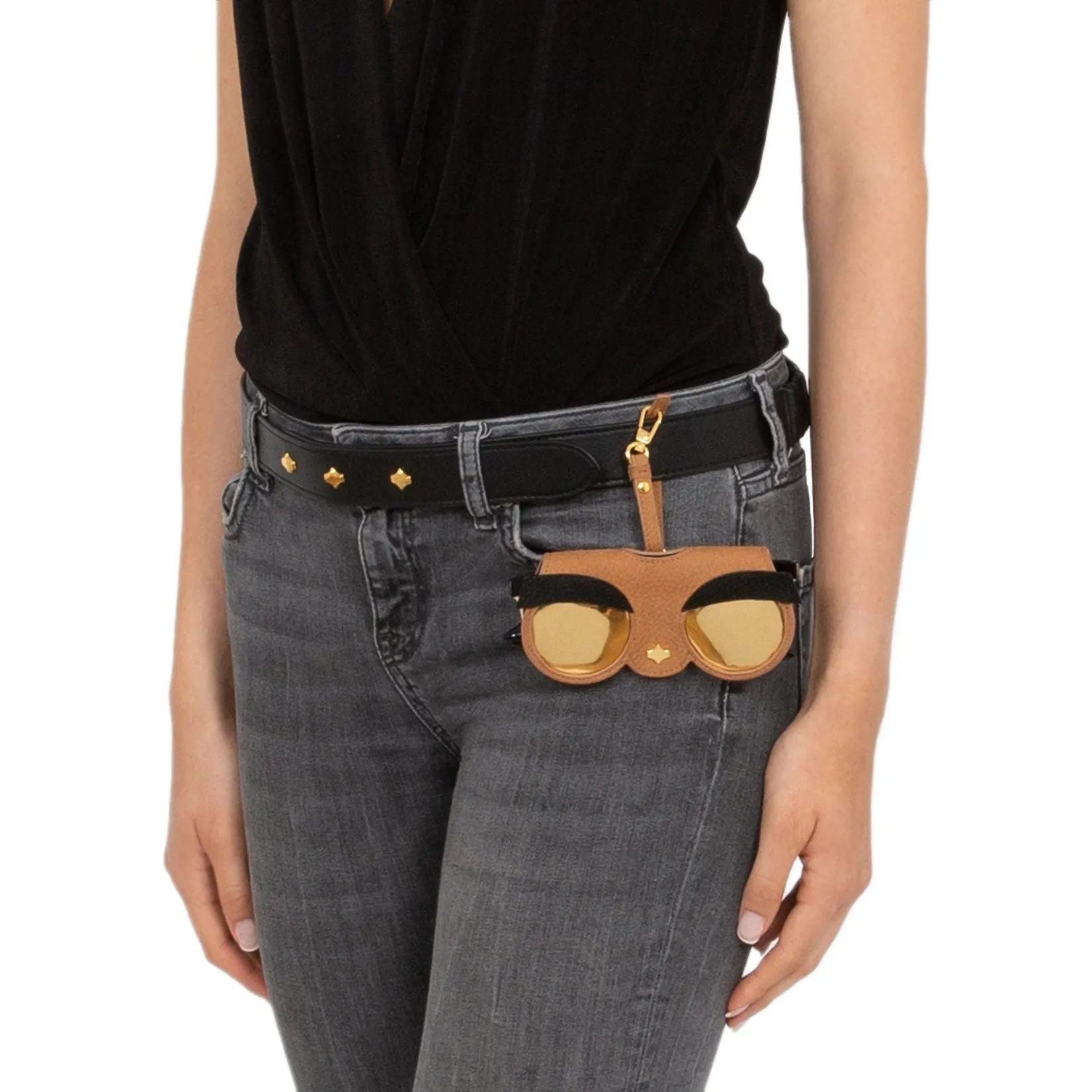Sunglasses Case | Eyebrow | Nubuck Leather 24K Gold Plated