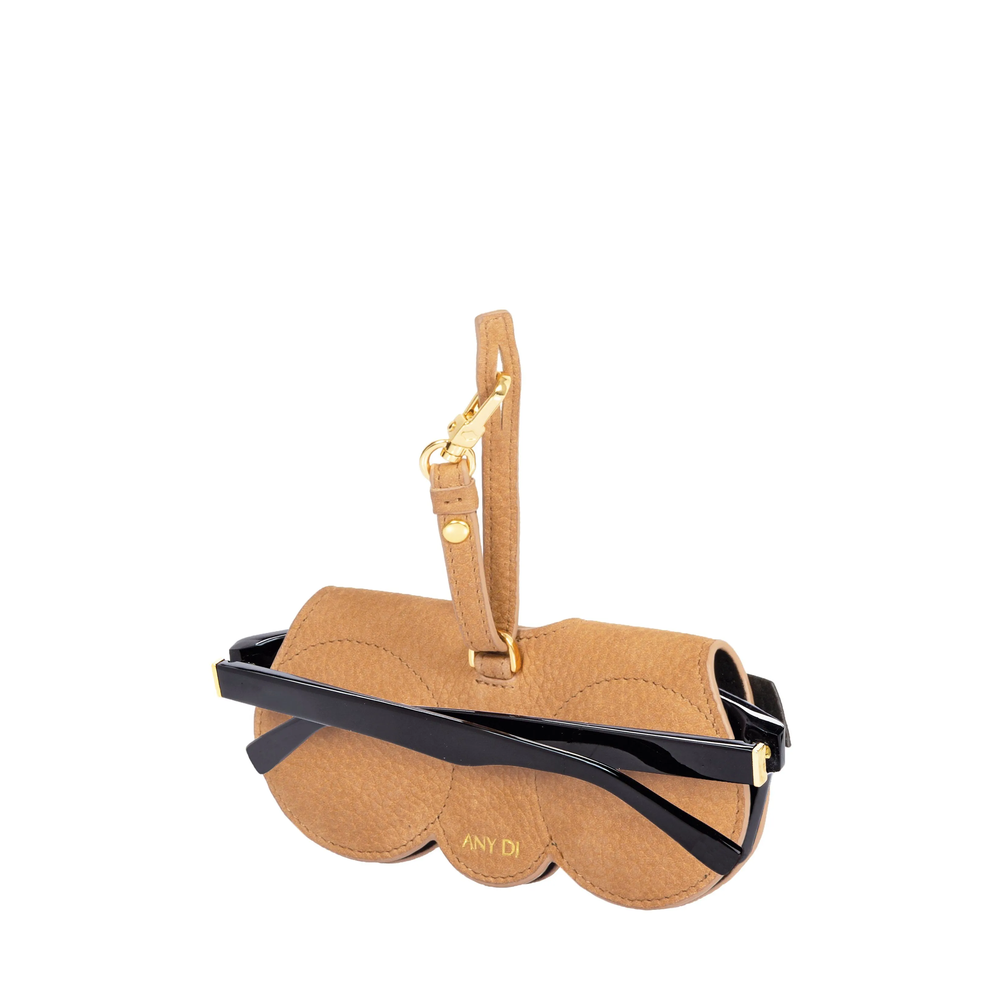 Sunglasses Case | Eyebrow | Nubuck Leather 24K Gold Plated